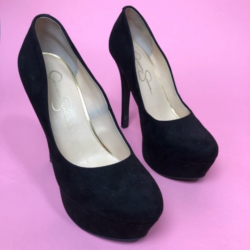 Jessica Simpson Waleo black platform pump heel 8.5